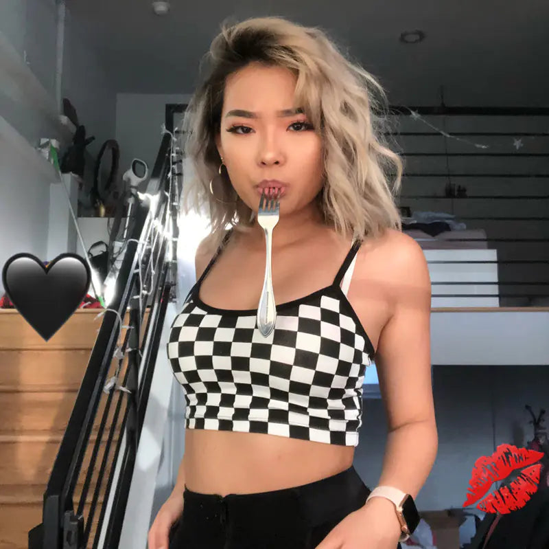 Plaid Crop Top, Checkered Vest, Spaghetti Strap Top