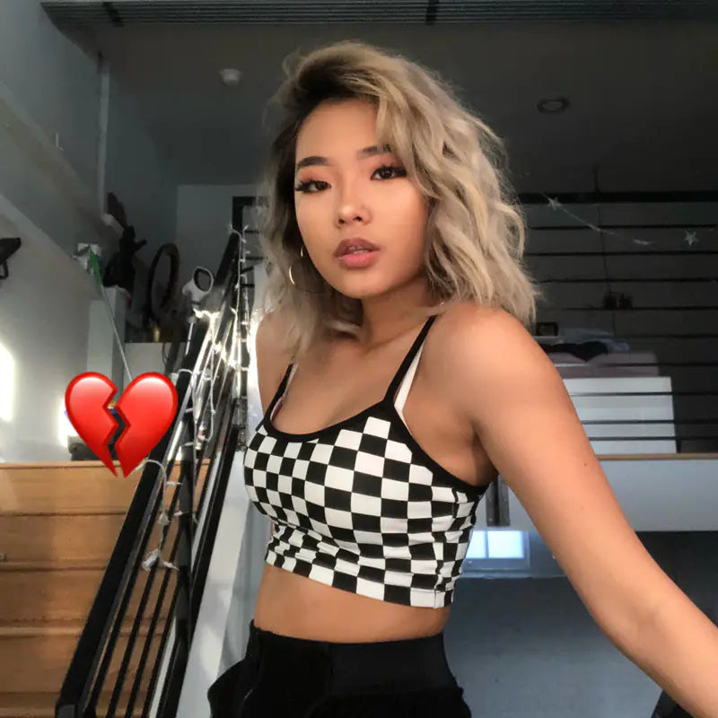 Plaid Crop Top, Checkered Vest, Spaghetti Strap Top